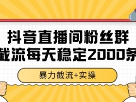 抖音直播间粉丝群暴力截流,一台电脑每天稳定2000条数据【揭秘】