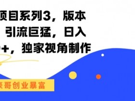 男粉项目系列3,版本9.8,引流巨猛,日入1k+,独家视角制作