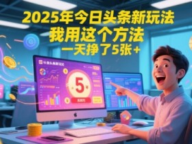 2025年今日头条新玩法,我用这个方法,一天挣了5张+