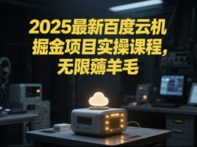 2025最新百度云机掘金项目实操课程单窗口保底5-10元月收益单窗口150+【揭秘】