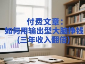 付费文章:如何用输出型大脑挣钱(三年收入翻倍)