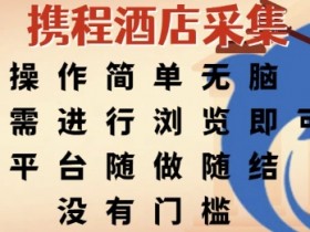 携程酒店采集,操作简单无脑,只需进行浏览即可,平台随做随结,没有门槛,挣米竟是如此容易【揭秘】