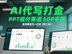 AI代写打金,PPT细分赛道SOP手册,蓝海赛道月入过W【附工具】