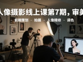 人像摄影线上课第7期,审美-前期策划-拍摄-人像精修-调色