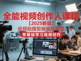全能视频创作人课程【2025新版】视频拍摄剪辑编导运营,零基础学习视频创作