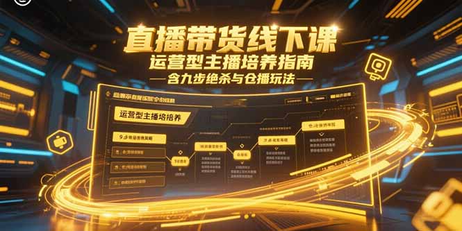 (15281期)直播带货线下课,运营型主播培养指南,含九步绝杀与仓播玩法