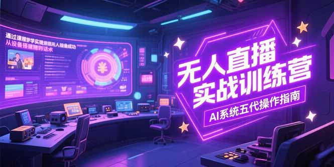 (15315期)无人直播实操训练营,从设备搭建到话术,AI系统五代操作指南(7月更新)