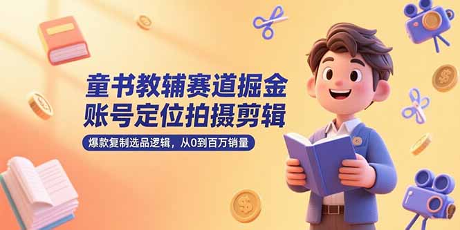 (15326期)童书教辅赛道掘金,账号定位拍摄剪辑,爆款复制选品逻辑,从0到百万销量