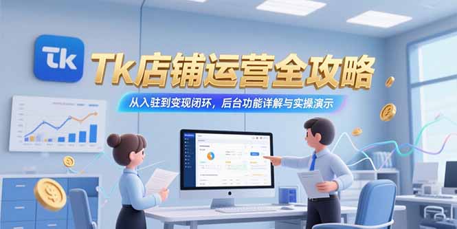 (15345期)Tk店铺运营全攻略,从入驻到变现闭环,后台功能详解与实操演示