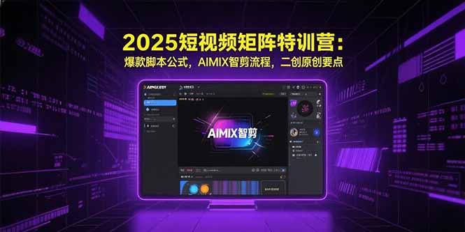 (15475期)2025短视频矩阵特训营:爆款脚本公式,AIMIX智剪流程,二创原创要点