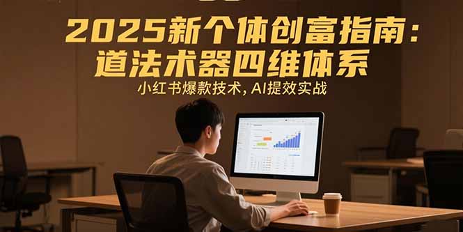 (15477期)2025新个体创富指南:道法术器四维体系,小红书爆款技术,AI提效实战