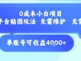 0成本小白项目,设计平台贴图玩法,无需维护,无需成本,单账号单月可产生收益4k+