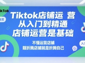 Tiktok店铺运营从入门到精通,店铺运营是基础,不懂运营店铺,瞎折腾店铺就是折腾自己
