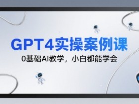 GPT4实操案例课,0基础AI教学,小白都能学会