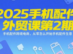 2025手机配件外贸课第2期,手机配件跨境电商,从零怎么开始手机配件生意