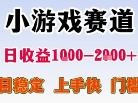 暑期暴力一天收益1-2k+ 稳定项目,小游戏赛道,项目稳定,上手快,门槛低【揭秘】