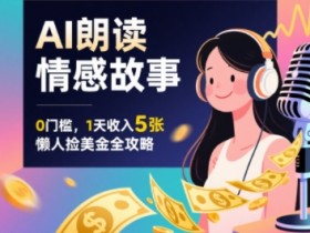 Ai朗读情感故事,0门槛,1天收入5张,每天10分钟,懒人捡美金全攻略