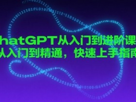 chatGPT从入门到进阶课程,从入门到精通,快速上手指南