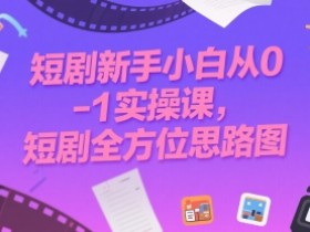 短剧新手小白从0-1实操课,短剧全方位思路图