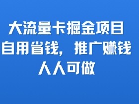 大流量卡掘金项目,自用省钱,推广挣钱,人人可做