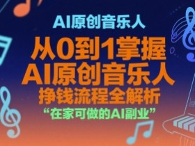 AI原创音乐人,从0到1掌握AI原创音乐人挣钱流程全解析,在家可做的AI副业