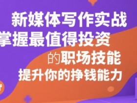 新媒体写作实战,学握最值得投资的职场技能,提升你的挣钱能力