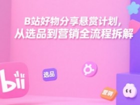 B站好物分享悬赏计划,从选品到营销全流程拆解