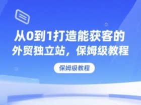 从0到1打造能获客的外贸独立站,保姆级教程