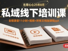 东哥心心25年8月私域线下培训课,全程录音11小时+视频+所有文档加课程ppt