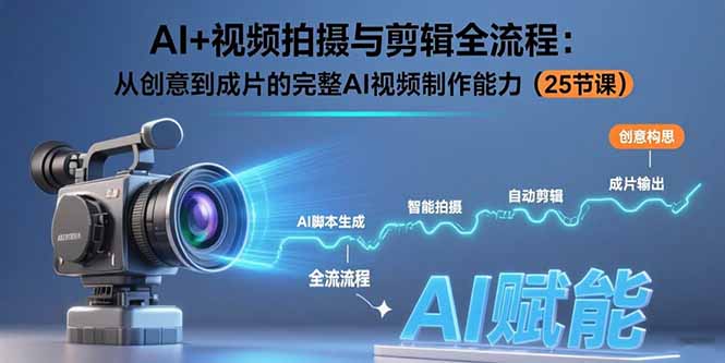 (15612期)AI+视频拍摄与剪辑全流程:从创意到成片的完整AI视频制作能力(25节课)