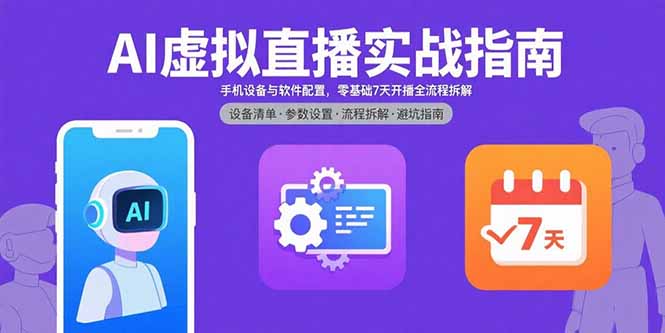 (15835期)AI虚拟直播实战指南,手机设备与软件配置,零基础7天开播全流程拆解
