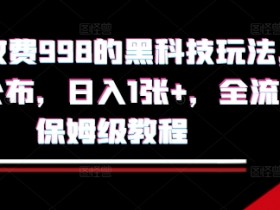 外面收费998的黑科技撸金玩法,限时公布,日入1张+,全流程保姆级教程【揭秘】