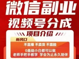 微信副业视频号分成,不直播 不卖货 不露脸,三五分钟即可完成一条作,每日收益几十、几张不等