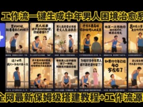 coze工作流一键生成”中年男人困境扎心高涨粉高播放量图文视频”保姆级拆解教程,无需剪辑,无需拍摄写文案