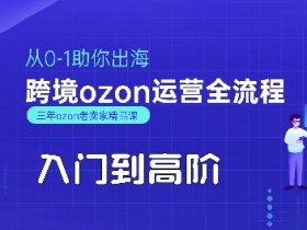 OZON入门到高阶全流程,从0-1助你出海,跨境ozon运营全流程