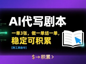 AI代写剧本,一单3张,做一单结一单,稳定可积累【附工具指令】