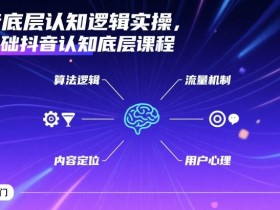 抖音底层认知逻辑实操,零基础抖音认知底层课程