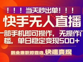 当天秒出单,无人直播最新技术,0风控,轻松日入5张+【揭秘】