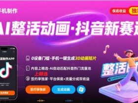 Ai整活动画制作,抖音新赛道,内容可以进精选,签约独家,有手机就行