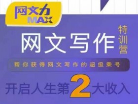 网文力Max 网文写作课,10节干货理论结合案例,开启第二收入