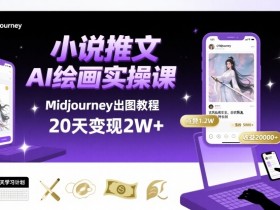 小说推文干货分享之AI绘画MJ出图实操课,用Midjourney做小说推文,20天挣2w