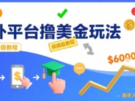 国外平台撸美金玩法,操作简单,0门槛,当月搞了6k+,保姆级教程【揭秘】