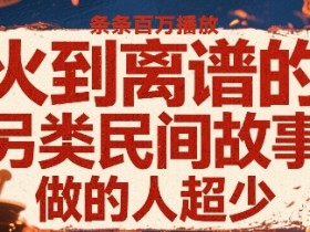 火到离谱的另类民间故事,条条百W播放,做的人超少