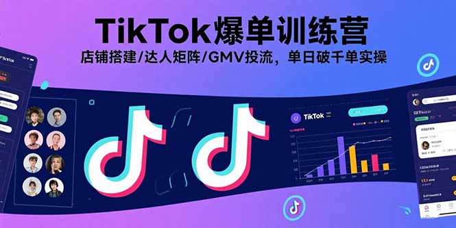 (15920期)TikTok爆单训练营,店铺搭建/达人矩阵/GMV投流,单日破千单实操