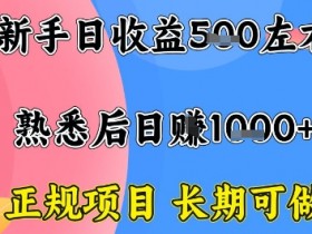 全年可变现项目,收益高无门槛,正规项目,长期可做,一天收益1k+一台电脑在家创业【揭秘】