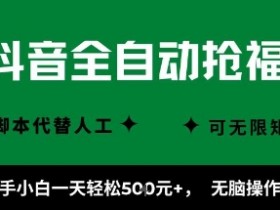 抖音全自动抢福袋项目,新手小白一天轻松5张+,无脑操作,看完直接可以上手【揭秘】