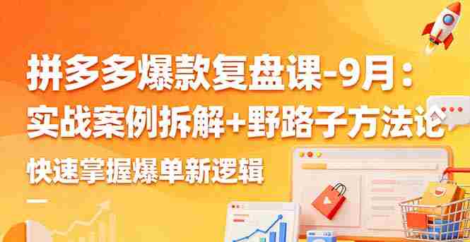 (16176期)拼多多爆款复盘课-9月:实战案例拆解+野路子方法论,快速掌握爆单新逻辑