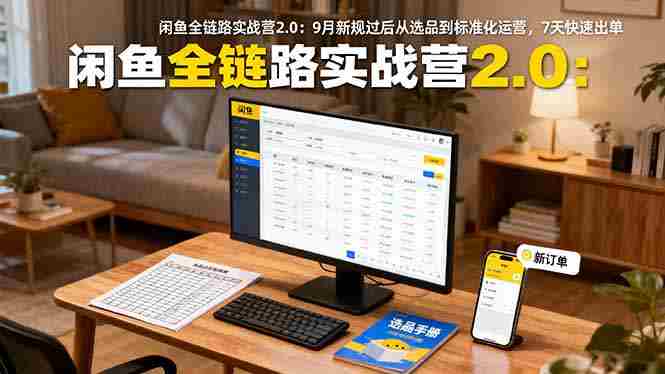 (16263期)闲鱼全链路实战营2.0:9月新规过后从选品到标准化运营,7天快速出单