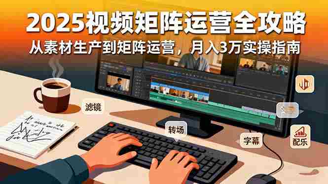 (16333期)2025短视频矩阵运营全攻略:从素材生产到矩阵运营,月入3万实操指南