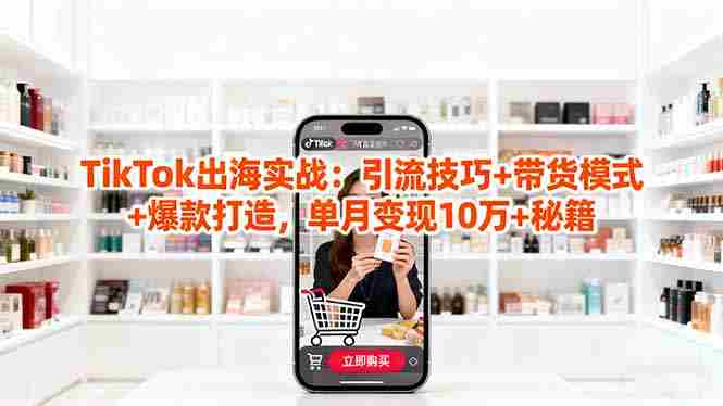 (16358期)「TikTok出海实战」引流技巧+带货模式+爆款打造,单月变现10万+秘籍